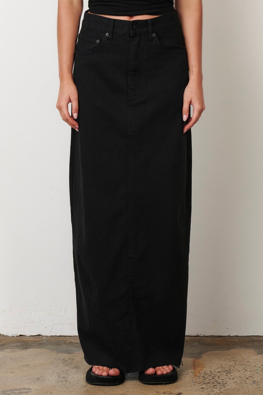 New Bayse Brand Hudson Maxi Skirt - Overdyed Black