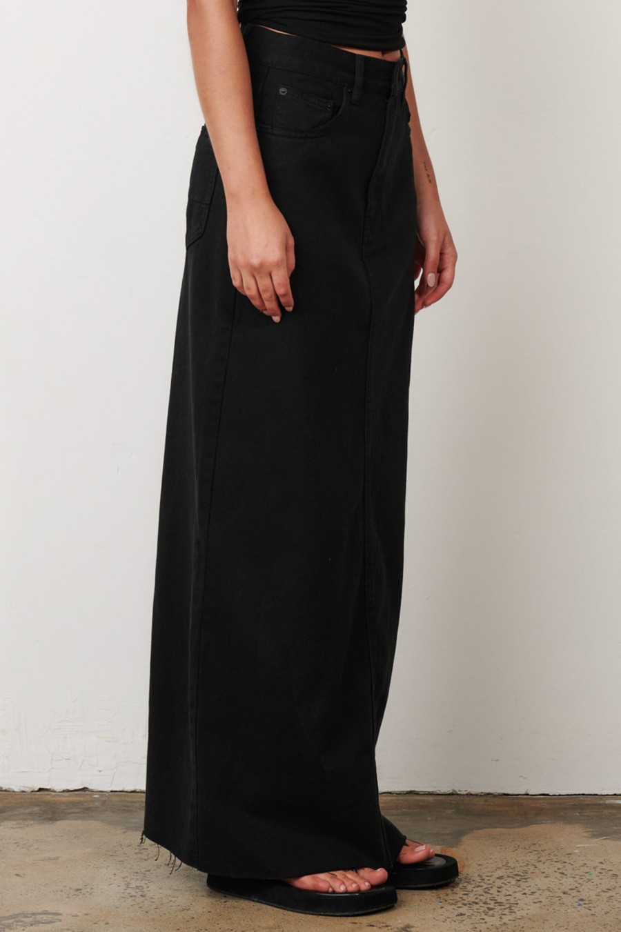 New Bayse Brand Hudson Maxi Skirt - Overdyed Black