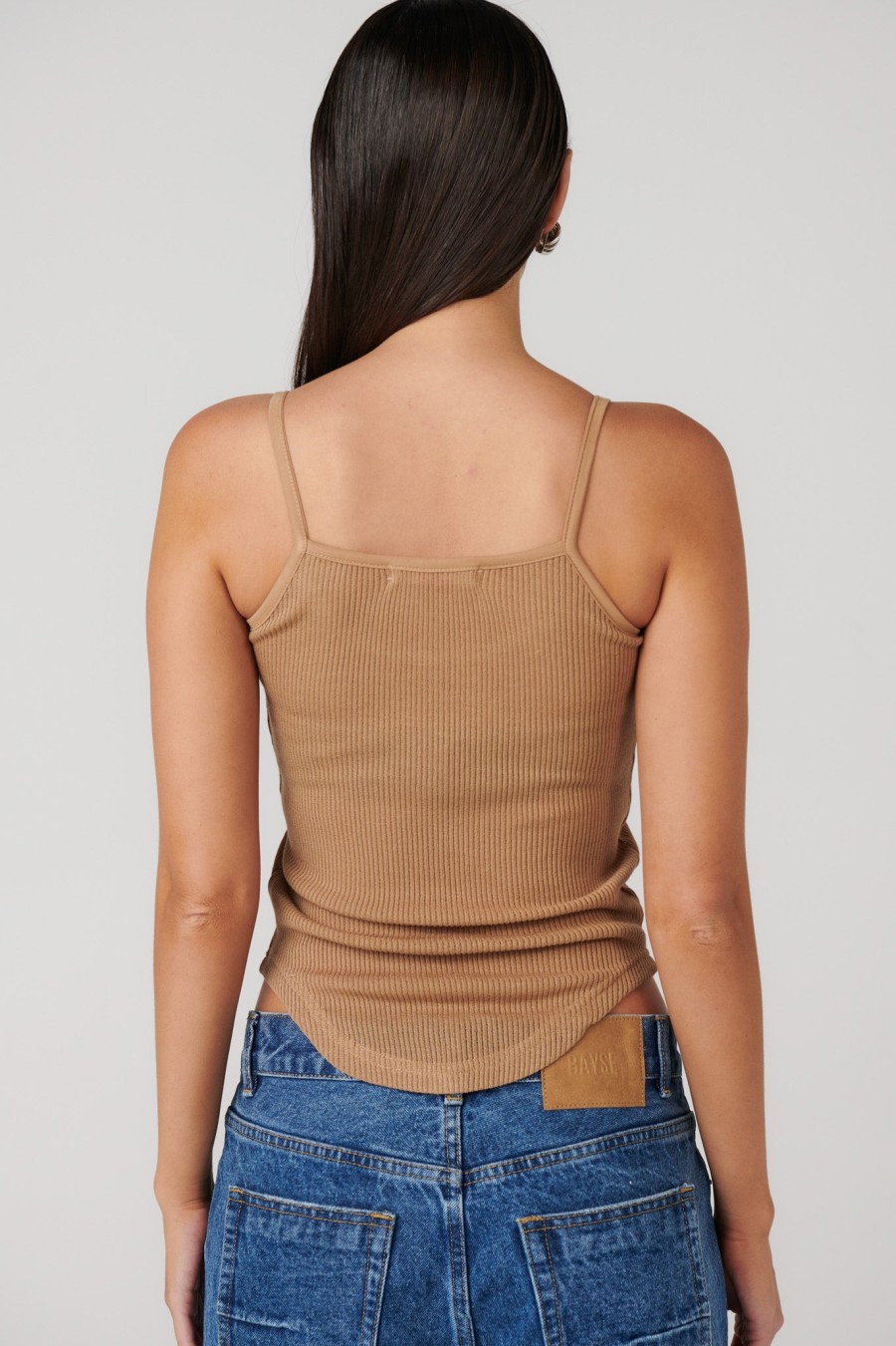 New Bayse Brand Daton Singlet Top - Latte