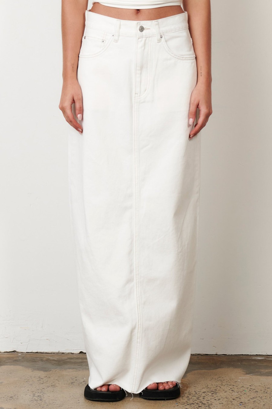 Clearance Bayse Brand Hudson Maxi Skirt - Geisha White