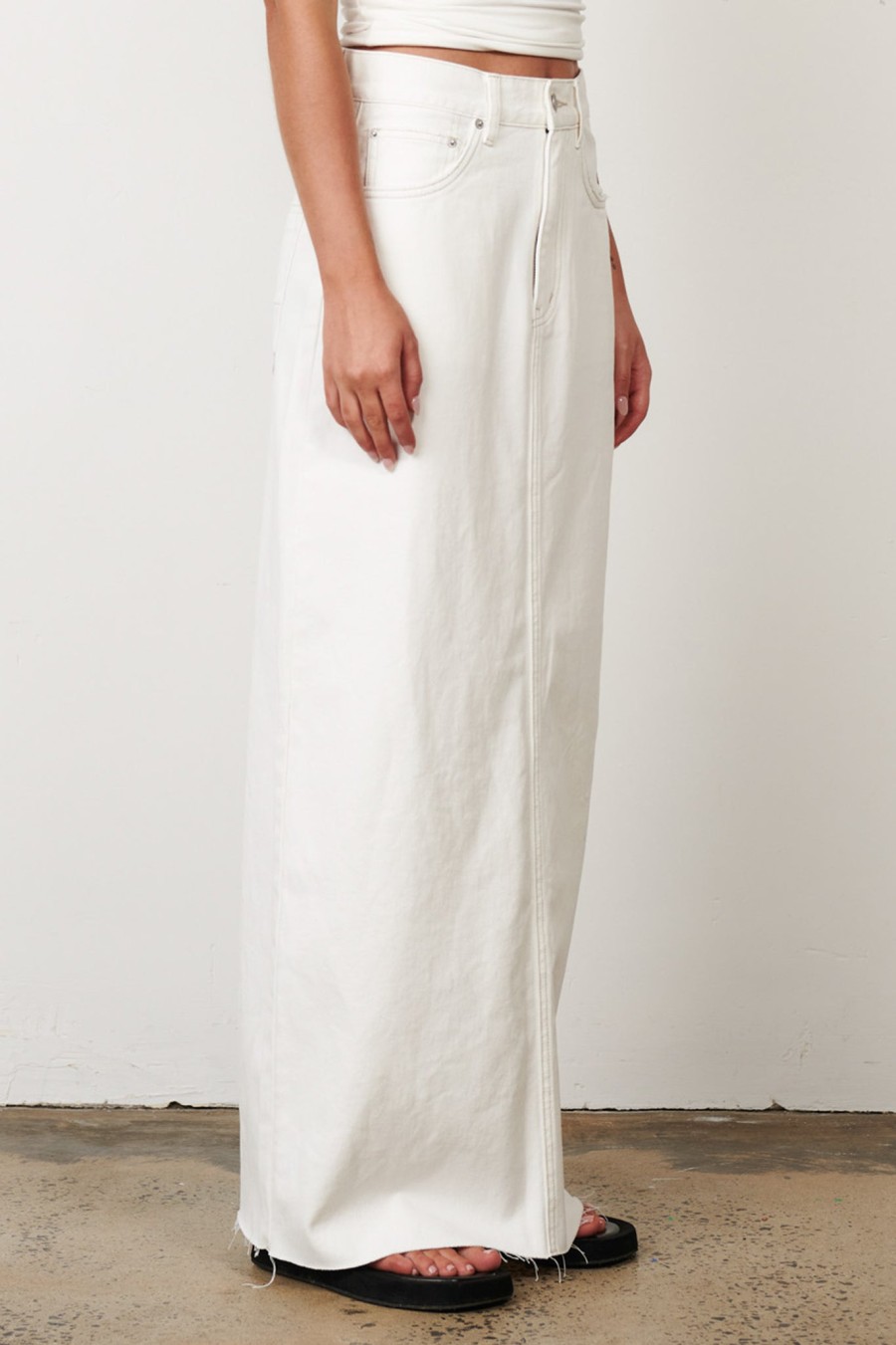 Clearance Bayse Brand Hudson Maxi Skirt - Geisha White