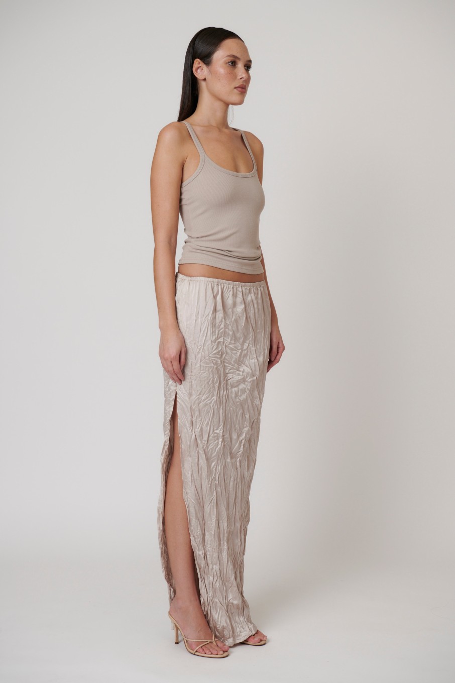 Hot Bayse Brand River Maxi Skirt - Oyster