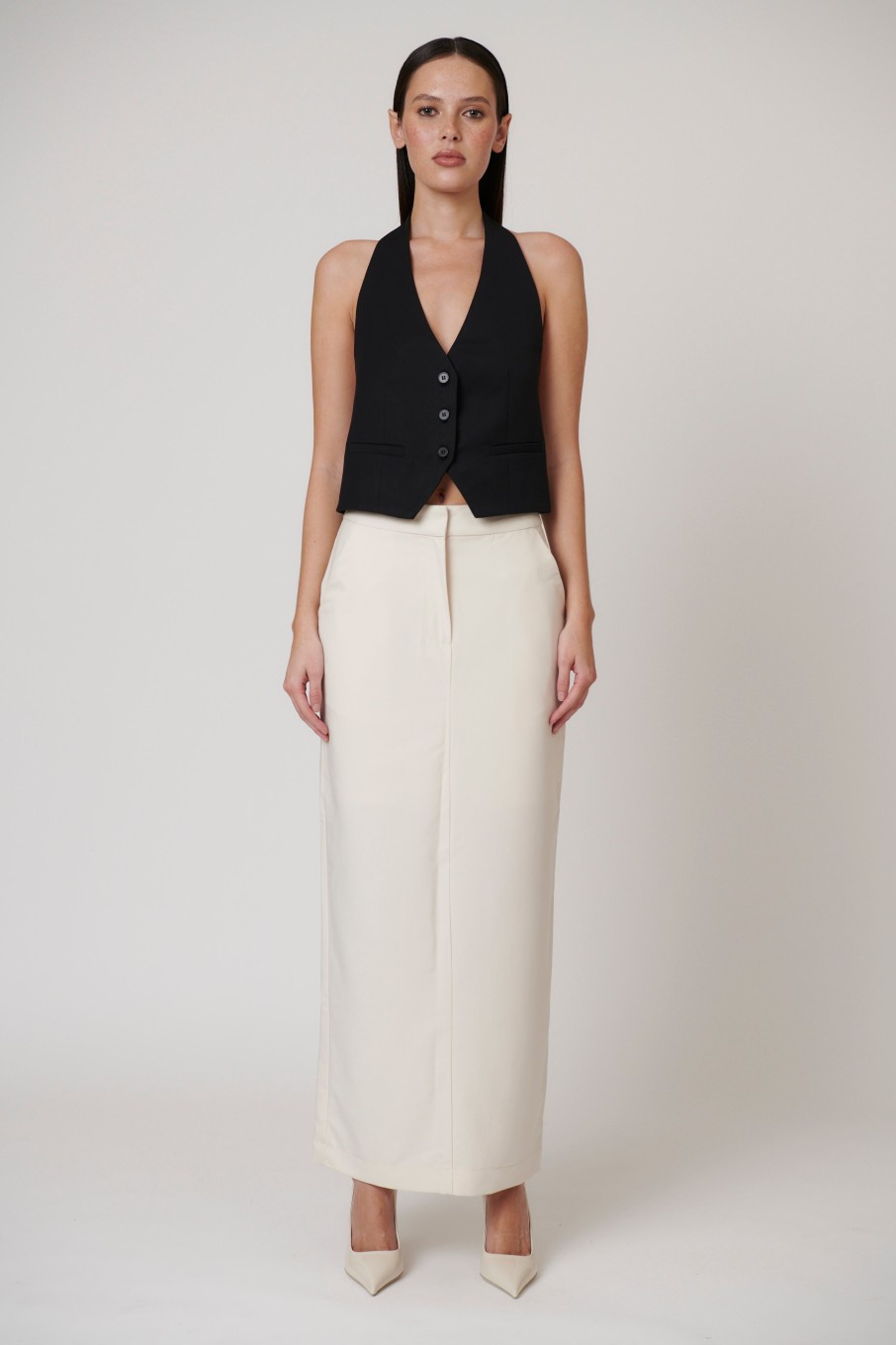 New Bayse Brand Pheonix Maxi Skirt - Ivory